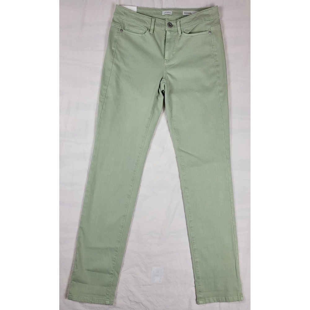 J. Jill Boyfriend Straight-Leg Ankle Jeans Light White Jade Green Size 4 Regular